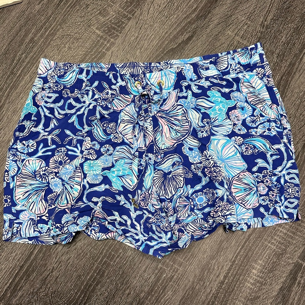Lilly Pulitzer - Rayon Shorts - Sea print with jellyfish and coral